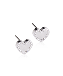 ST Brilliance Sweetheart 8 mm, Crystal i gruppen Øredobber / Sølvøredobber hos SCANDINAVIAN JEWELRY DESIGN (15-14173-01)