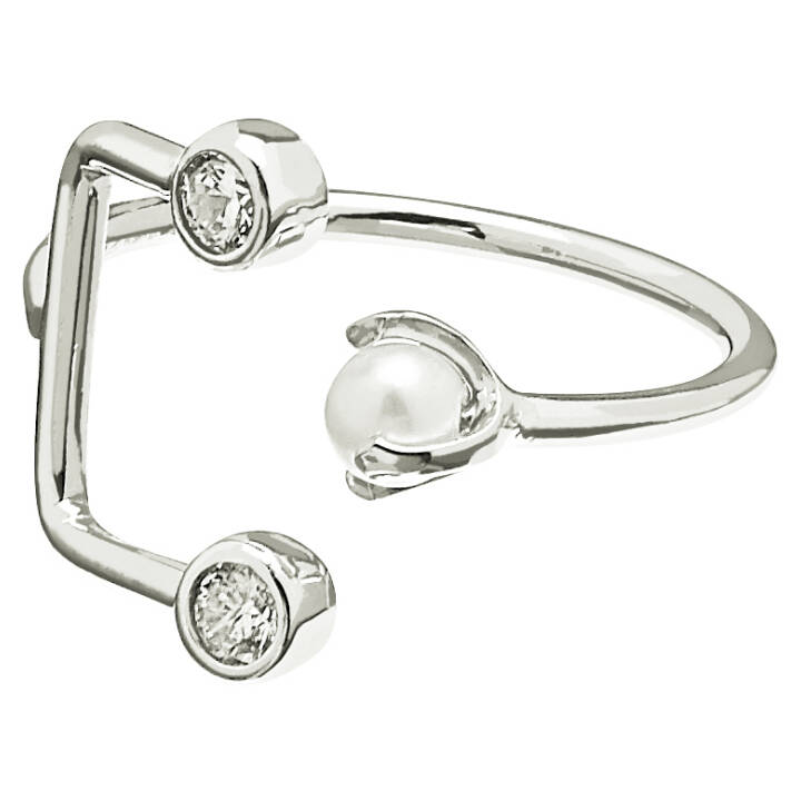 Pearl/Brilliant double ring Sølv i gruppen Ringer hos SCANDINAVIAN JEWELRY DESIGN (1815521002V)