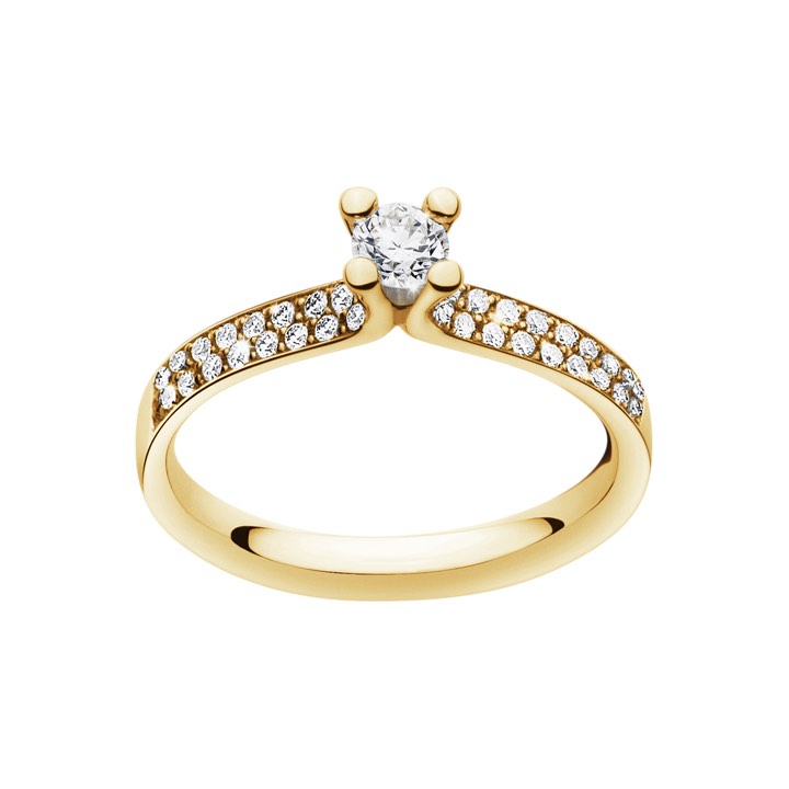 MAGIC SOLITAIRE Ring Diamant PAVÉ 0.33 ct Gull i gruppen Ringer / Forlovelses- og gifteringer hos SCANDINAVIAN JEWELRY DESIGN (20000459)