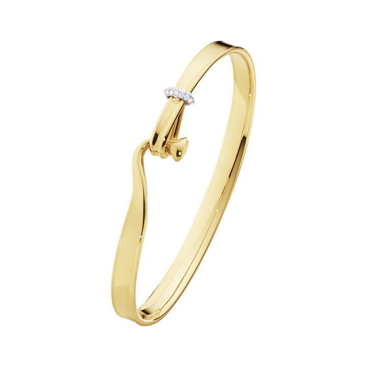 TORUN BANGLE Armbånd Gull Diamant 0.08 ct Hvitt gull i gruppen Armbånd / Armringer hos SCANDINAVIAN JEWELRY DESIGN (20000476)