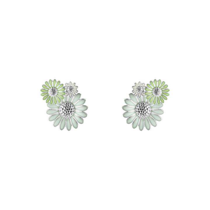 DAISY LARGE Studs/Øreringer Sølv GREEN ENAMEL i gruppen Øredobber hos SCANDINAVIAN JEWELRY DESIGN (20001311)