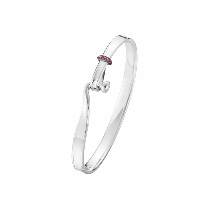 TORUN BANGLE Pink Sapphire Silver i gruppen Armbånd / Armringer hos SCANDINAVIAN JEWELRY DESIGN (20001334)