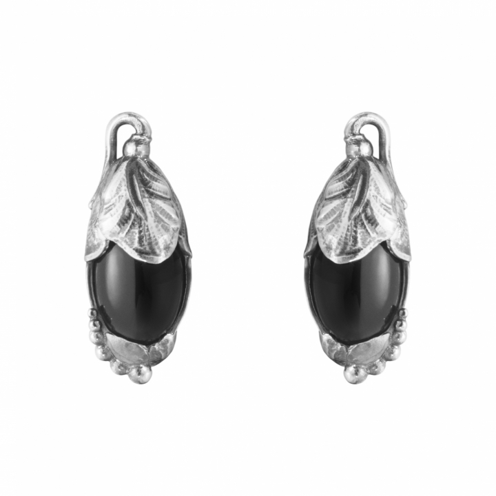 2024 HERITAGE EAR CLIPS Sølv BLACK ONYX i gruppen Øredobber / Sølvøredobber hos SCANDINAVIAN JEWELRY DESIGN (20001398)