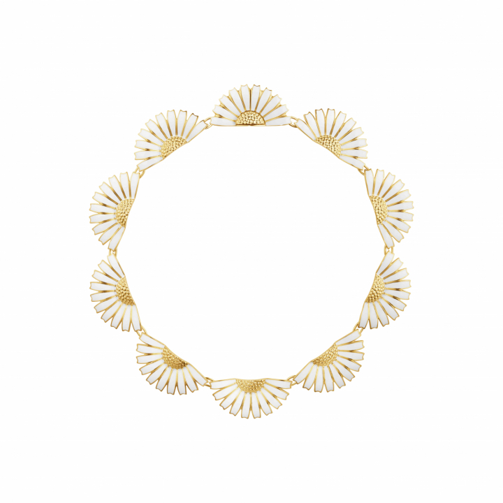 DAISY HLF NECK Silver/Gold WHI ML i gruppen Halskjede / Gullkjede hos SCANDINAVIAN JEWELRY DESIGN (2000155400ML)