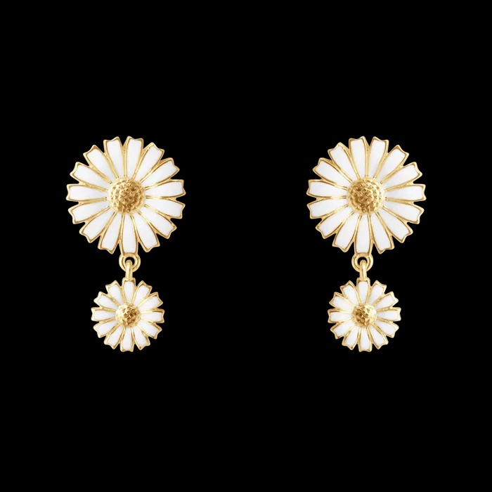 DAISY Double Earrings Gold i gruppen Øredobber / Gulløredobber hos SCANDINAVIAN JEWELRY DESIGN (20001670)