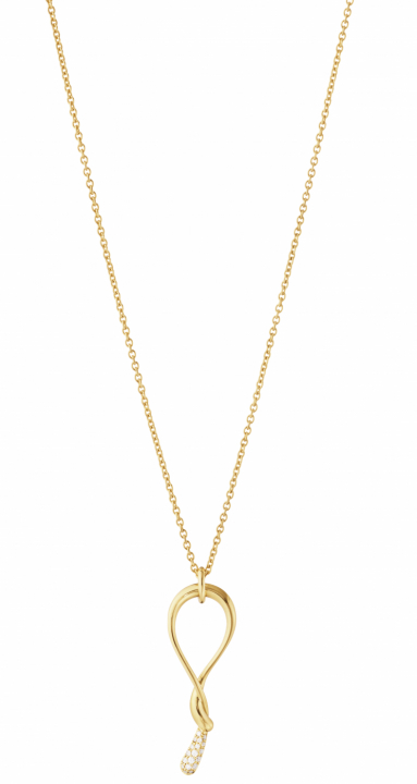 MERCY Swirl Pendant Gold 0,04ct i gruppen Halskjede / Diamantkjede hos SCANDINAVIAN JEWELRY DESIGN (20001831)