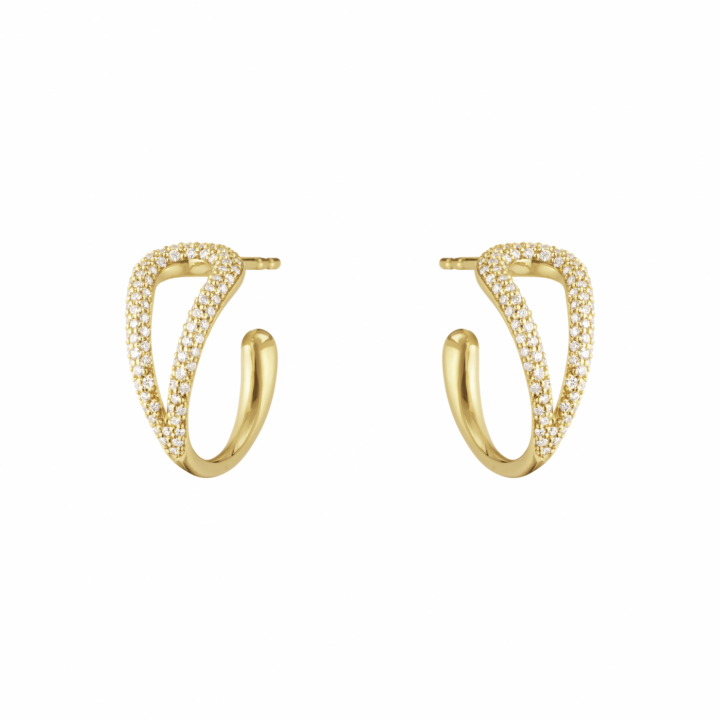MERCY SWIRL EARHOOP YG DIAMOND PAVÉ 0.41 CT i gruppen Øredobber hos SCANDINAVIAN JEWELRY DESIGN (20001835)
