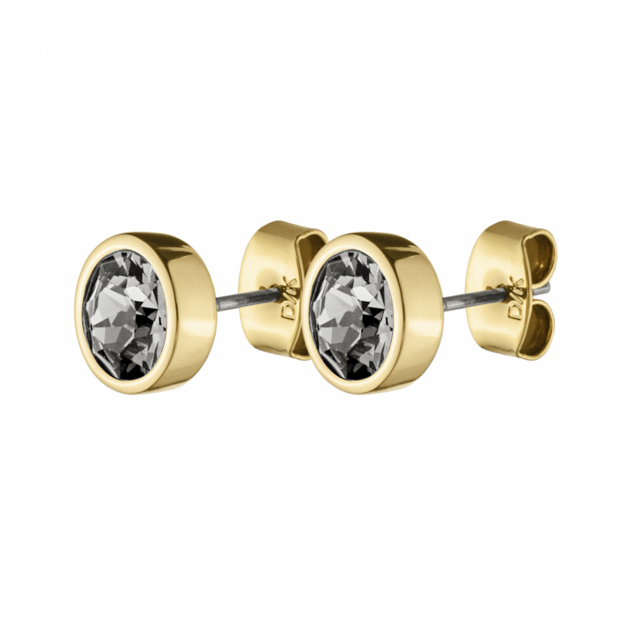 NOBLE Gull GREY Øreringer i gruppen Øredobber / Gulløredobber hos SCANDINAVIAN JEWELRY DESIGN (334807)