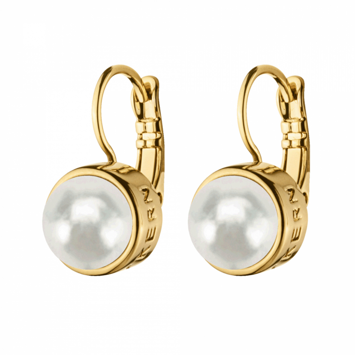 LULU Gull WHITE PEARL Øreringer i gruppen Øredobber / Perleøredobber hos SCANDINAVIAN JEWELRY DESIGN (337115)