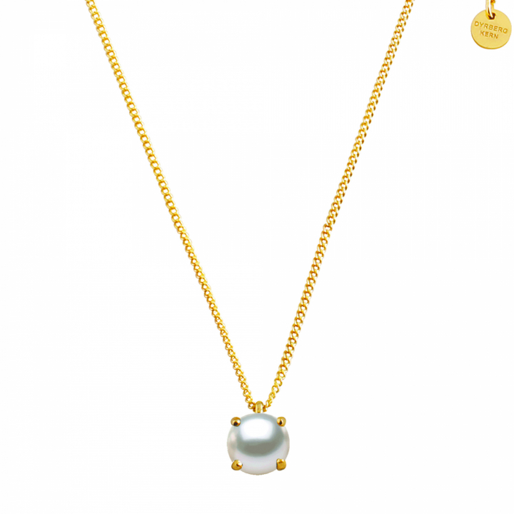 MANNY Gull WHITE PEARL Halskjede i gruppen Halskjede / Gullkjede hos SCANDINAVIAN JEWELRY DESIGN (360010)