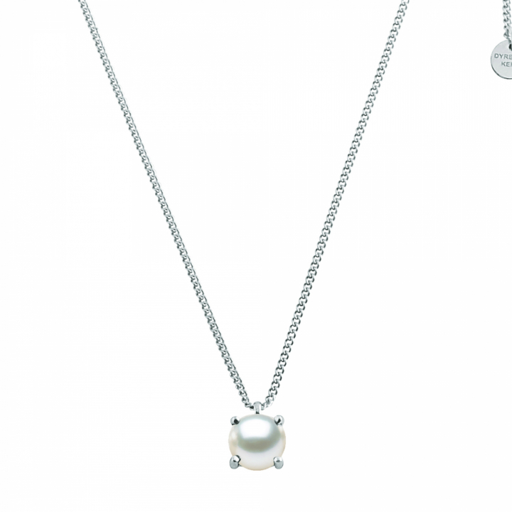 MANNY Sølv WHITE PEARL Halskjede i gruppen Halskjede / Sølvkjede hos SCANDINAVIAN JEWELRY DESIGN (360027)