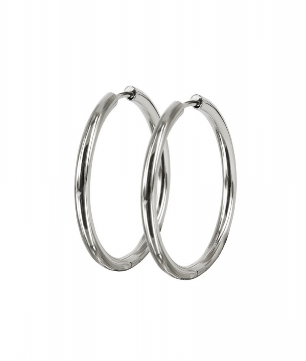 LUCY PLAIN Earrings 30mm Stål i gruppen Øredobber / Sølvøredobber hos SCANDINAVIAN JEWELRY DESIGN (372258)