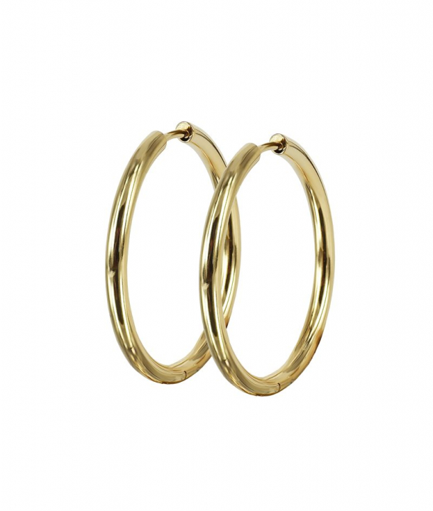 LUCY PLAIN Earrings 30mm Gold i gruppen Øredobber / Gulløredobber hos SCANDINAVIAN JEWELRY DESIGN (372265)