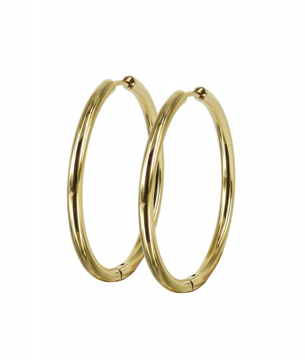 LUCY PLAIN Earrings 35mm Gold i gruppen Øredobber hos SCANDINAVIAN JEWELRY DESIGN (372289)