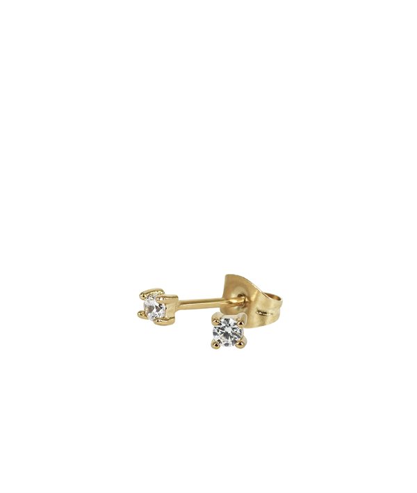 IDA Earrings 2mm Gold/Kristall i gruppen Øredobber hos SCANDINAVIAN JEWELRY DESIGN (372340)
