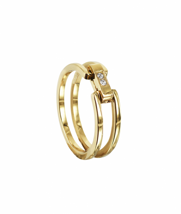 CHERRIE Crystal Ring Gull i gruppen Ringer / Gullringer hos SCANDINAVIAN JEWELRY DESIGN (372791R)