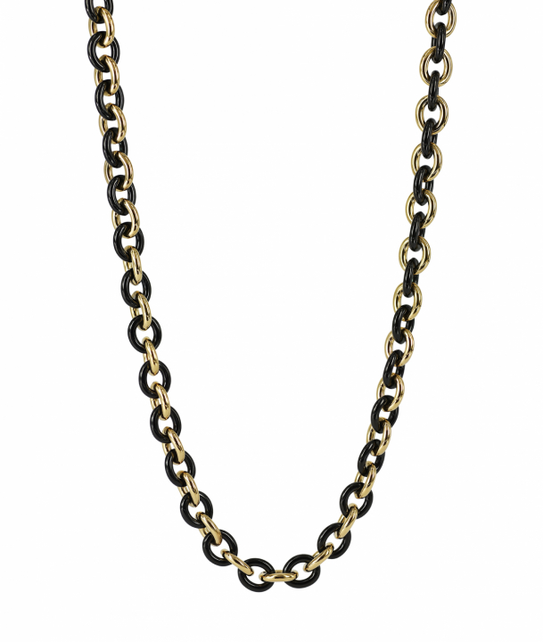 RUBY Small Long Halskjede Svart/Gull i gruppen Halskjede / Gullkjede hos SCANDINAVIAN JEWELRY DESIGN (373057)
