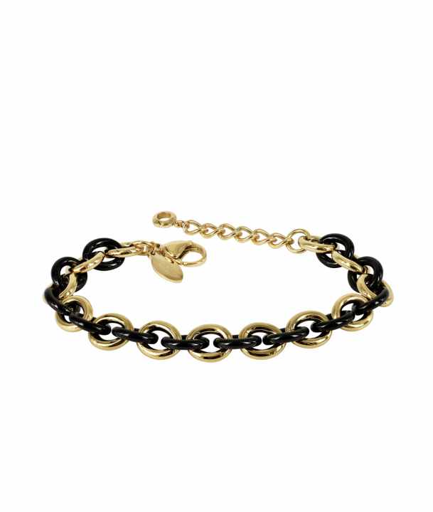 RUBY Small Armbånd Svart/Gull i gruppen Armbånd / Gullarmbånd hos SCANDINAVIAN JEWELRY DESIGN (373095)