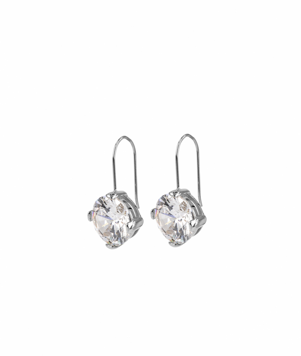 FRIDA Short Øreringer Stål/Vit i gruppen Øredobber / Sølvøredobber hos SCANDINAVIAN JEWELRY DESIGN (373194)