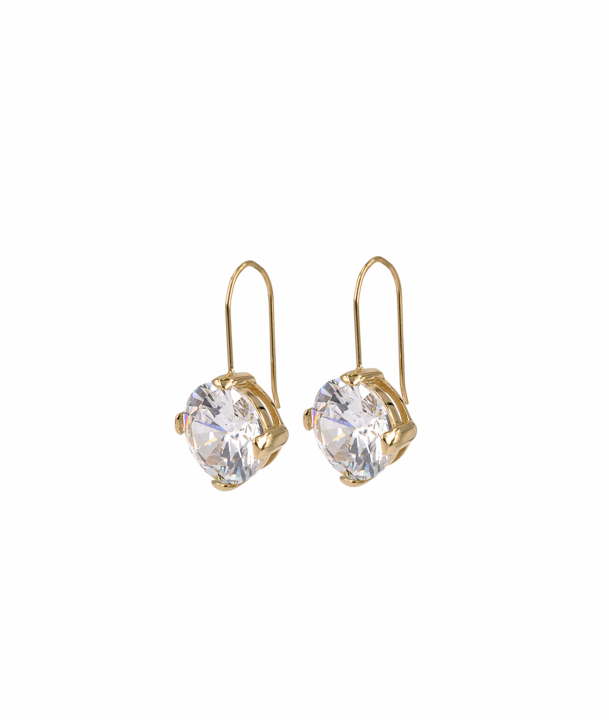 FRIDA Short Øreringer Gull/Vit i gruppen Øredobber / Gulløredobber hos SCANDINAVIAN JEWELRY DESIGN (373200)