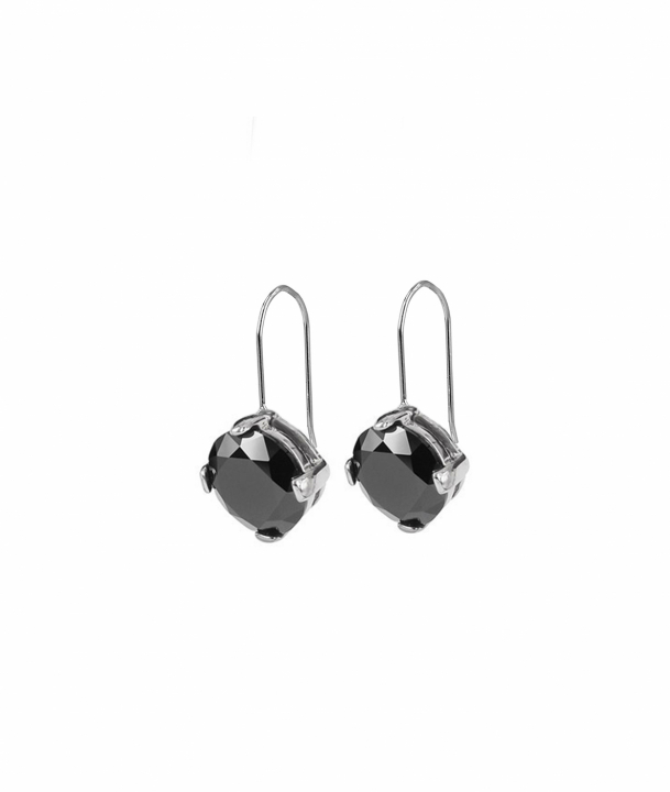 FRIDA Short Øreringer Stål/Svart i gruppen Øredobber / Sølvøredobber hos SCANDINAVIAN JEWELRY DESIGN (373217)