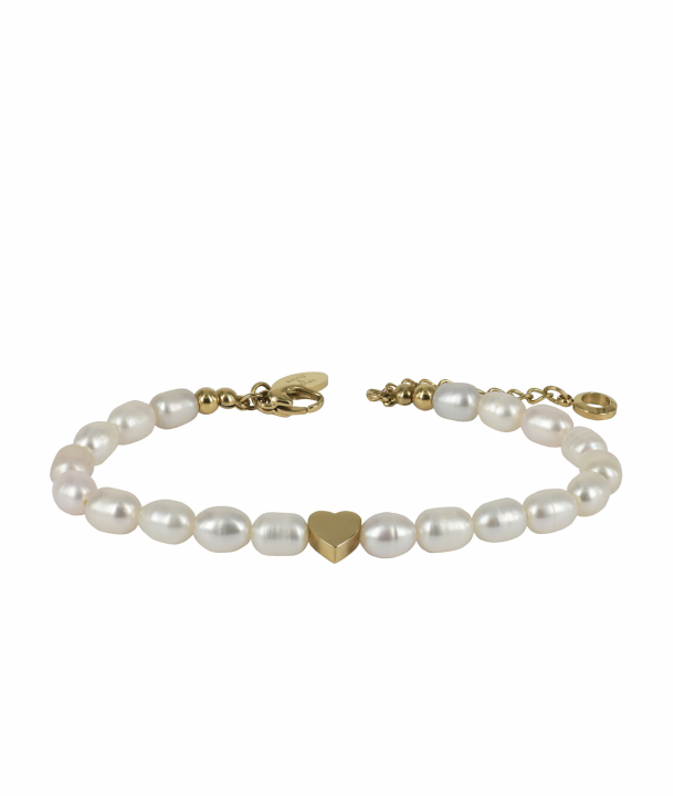 ELISE Pearl Bracelet Vit/Gold i gruppen Armbånd / Gullarmbånd hos SCANDINAVIAN JEWELRY DESIGN (373545)