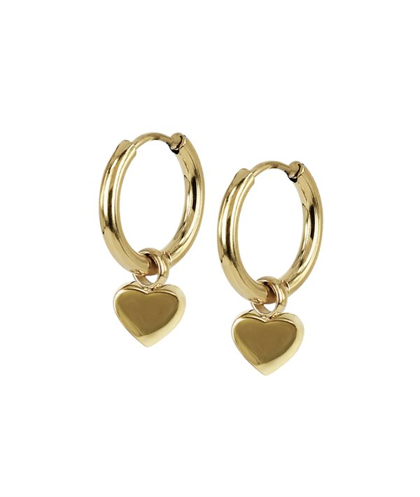 ELISE Hoops Earrings Gold i gruppen Øredobber / Gulløredobber hos SCANDINAVIAN JEWELRY DESIGN (373569)