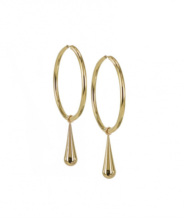 BELLA Big Hoops Gold i gruppen Øredobber / Gulløredobber hos SCANDINAVIAN JEWELRY DESIGN (373637)