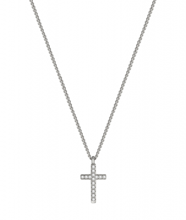 CROSS Crystal Necklace Steel i gruppen Halskjede / Sølvkjede hos SCANDINAVIAN JEWELRY DESIGN (373910)