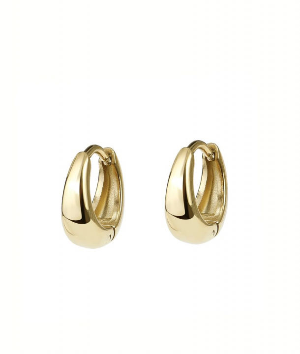 Alina Earrings Gold 12mm i gruppen Øredobber / Gulløredobber hos SCANDINAVIAN JEWELRY DESIGN (374429)