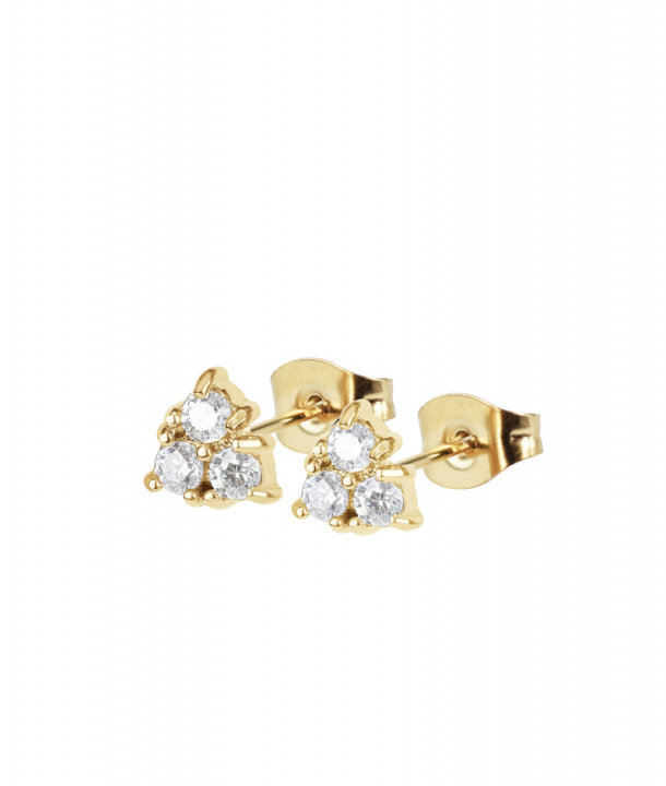 MAYA Crystal Earrings Gold i gruppen Øredobber / Gulløredobber hos SCANDINAVIAN JEWELRY DESIGN (375129)