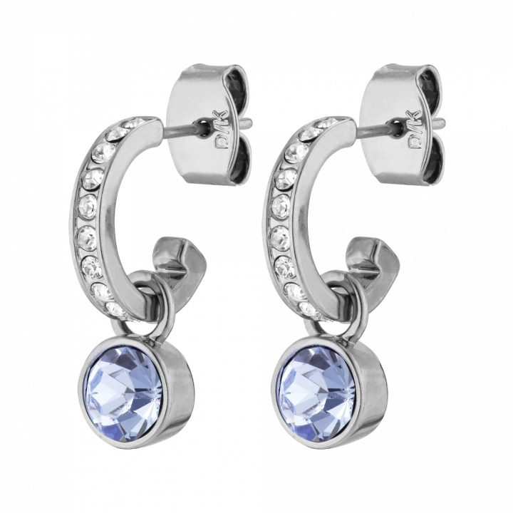 DESSA Sølv LIGHT BLUE Øreringer i gruppen Øredobber / Sølvøredobber hos SCANDINAVIAN JEWELRY DESIGN (380065)