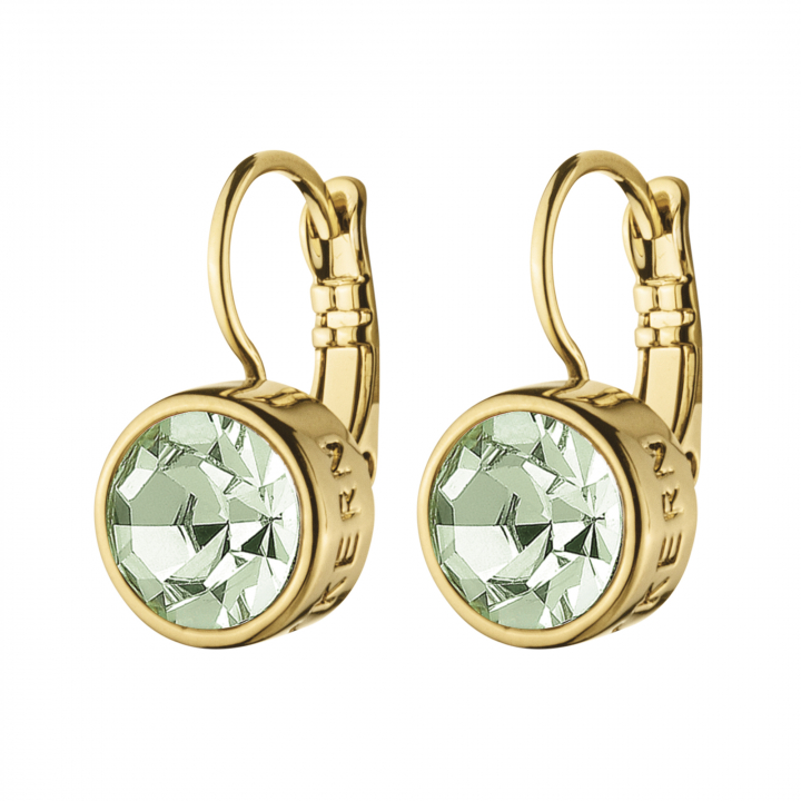 LOUISE Gold LIGHT GREEN i gruppen Øredobber / Gulløredobber hos SCANDINAVIAN JEWELRY DESIGN (380100)