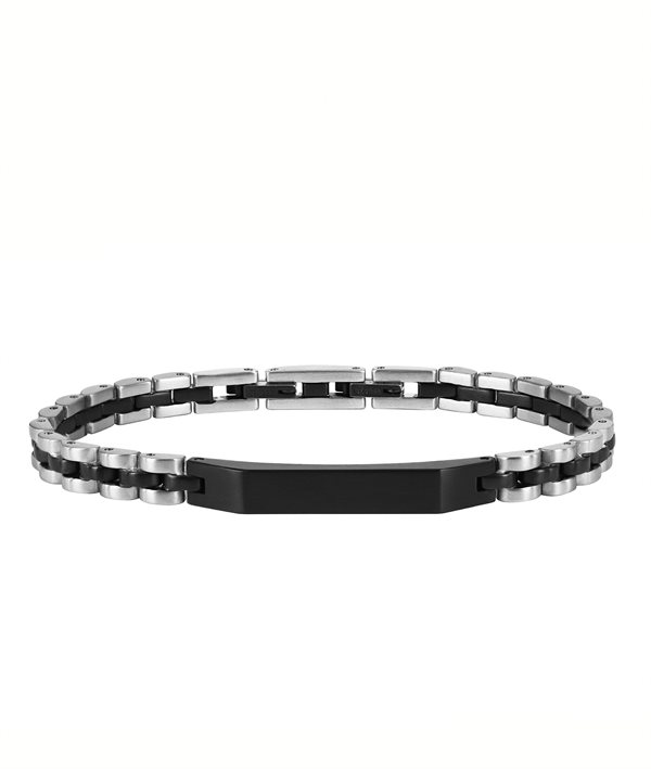 BEN Bracelet Steel/Black i gruppen Armbånd / Sølvarmbånd hos SCANDINAVIAN JEWELRY DESIGN (380468)