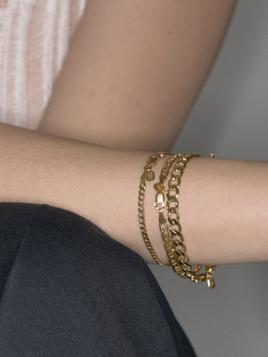 Saffi Bracelet Small Goldplated Silver (One) i gruppen Armbånd / Gullarmbånd hos SCANDINAVIAN JEWELRY DESIGN (400262YG-SMALL)