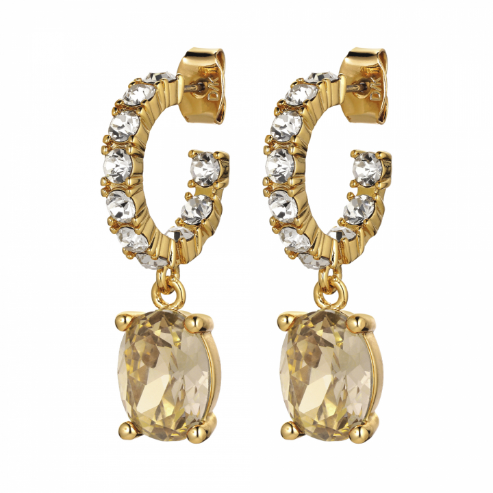 BARBARA Gull GOLDEN / CRYSTAL Øreringer i gruppen Øredobber / Gulløredobber hos SCANDINAVIAN JEWELRY DESIGN (430038)