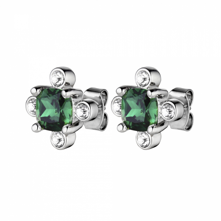 GIGI Sølv EMERALD GREEN Øreringer i gruppen Øredobber / Sølvøredobber hos SCANDINAVIAN JEWELRY DESIGN (430049)