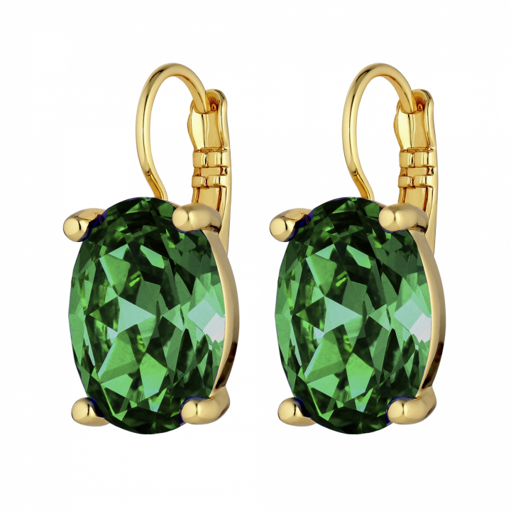 CHANTAL Gull EMERALD  GREEN Øreringer i gruppen Øredobber / Gulløredobber hos SCANDINAVIAN JEWELRY DESIGN (430079)
