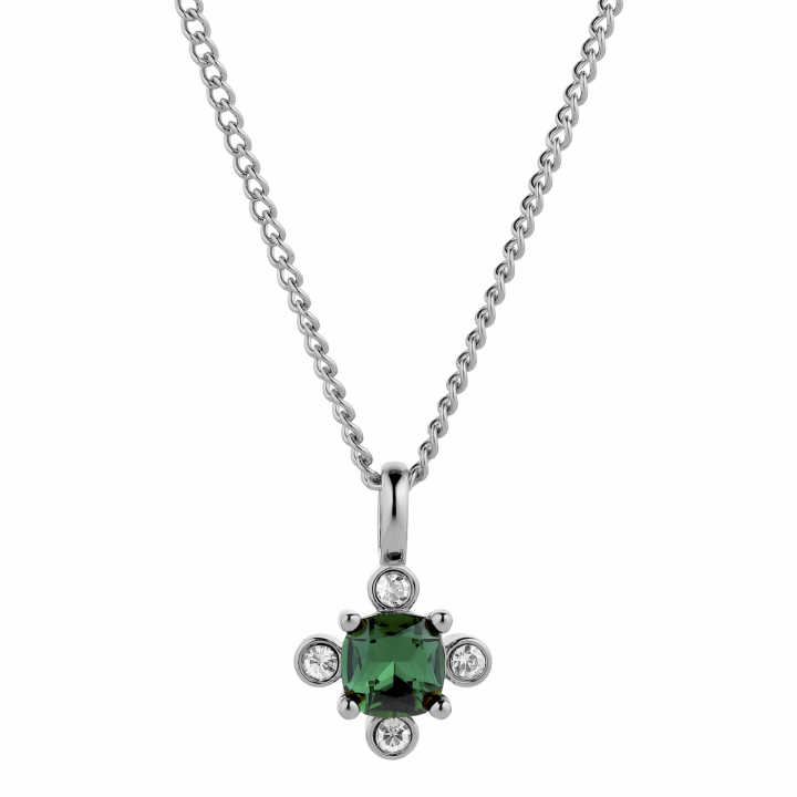 RIMINI Sølv EMERALD GREEN Halskjede i gruppen Halskjede / Sølvkjede hos SCANDINAVIAN JEWELRY DESIGN (430111)