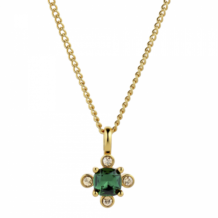 RIMINI Gull EMERALD GREEN Halskjede i gruppen Halskjede / Gullkjede hos SCANDINAVIAN JEWELRY DESIGN (430116)