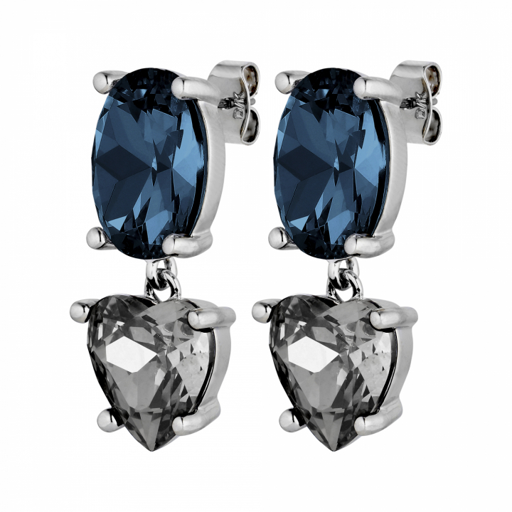 ANETT Sølv ROYAL BLUE / GREY Øreringer i gruppen Øredobber / Sølvøredobber hos SCANDINAVIAN JEWELRY DESIGN (430129)