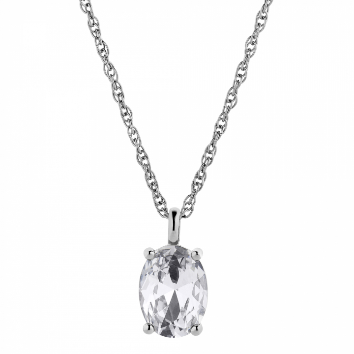 BARGA Sølv CRYSTAL Halskjede i gruppen Halskjede / Sølvkjede hos SCANDINAVIAN JEWELRY DESIGN (430152)