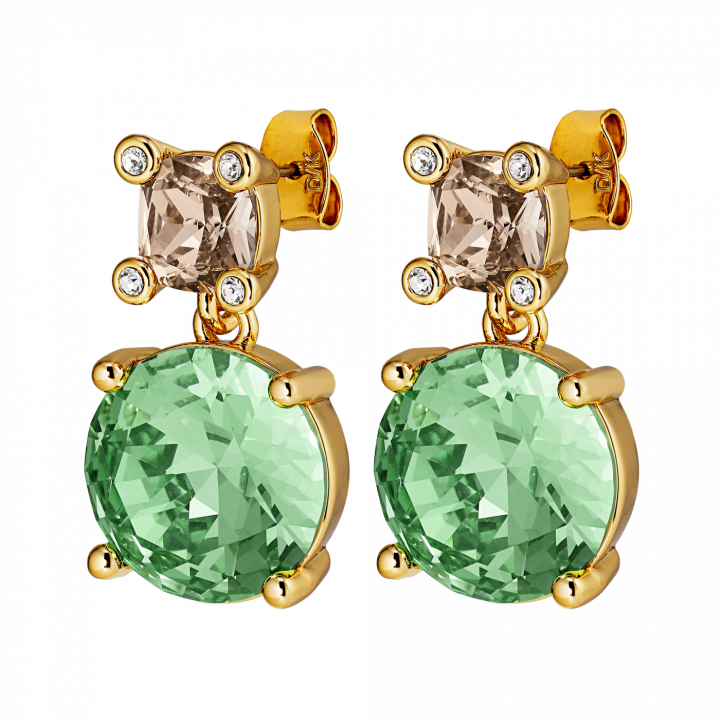 NICOLA Gull LIGHT GREEN/GOLDEN i gruppen Øredobber hos SCANDINAVIAN JEWELRY DESIGN (440012)