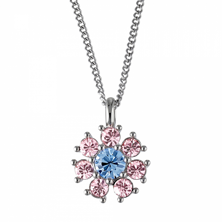 DELISE Sølv L.BLUE/ROSE i gruppen Halskjede hos SCANDINAVIAN JEWELRY DESIGN (440032)