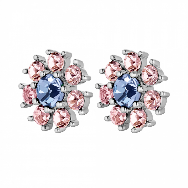 AUDE Sølv L.BLUE/ROSE i gruppen Øredobber / Sølvøredobber hos SCANDINAVIAN JEWELRY DESIGN (440038)