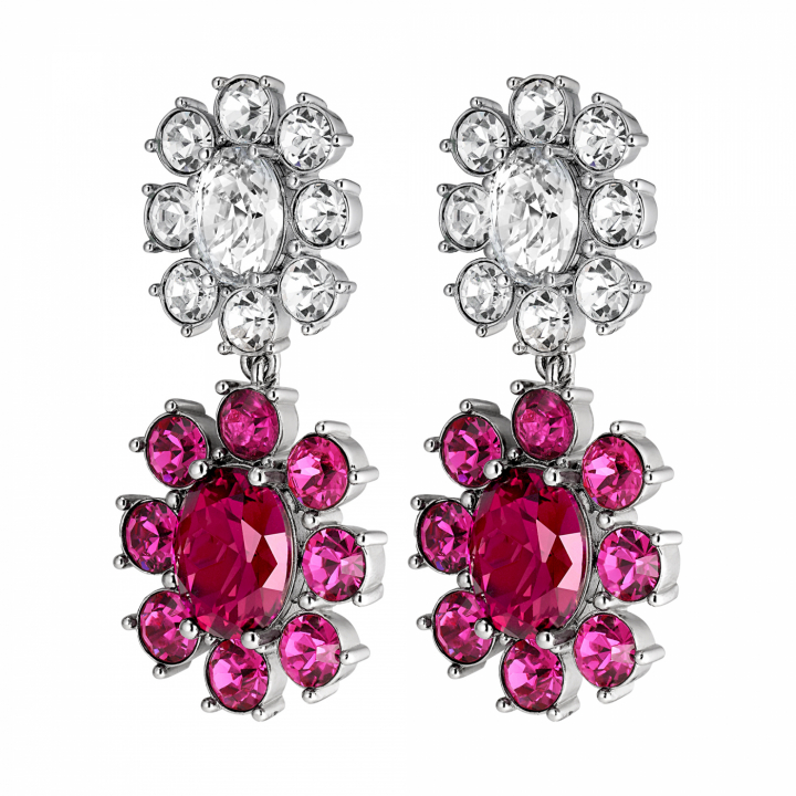 LINA Sølv PINK/CRYSTAL i gruppen Øredobber / Sølvøredobber hos SCANDINAVIAN JEWELRY DESIGN (440059)