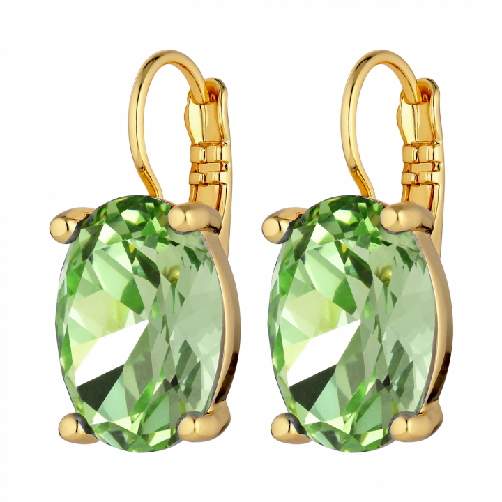CHANTAL Gull LIGHT GREEN i gruppen Øredobber / Gulløredobber hos SCANDINAVIAN JEWELRY DESIGN (440098)