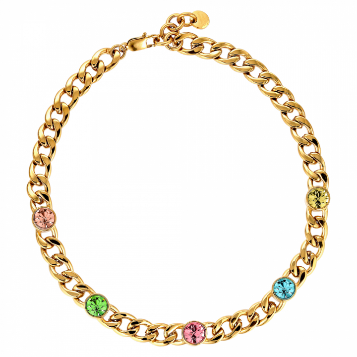 ANGELINA Gull PASTEL MULTI i gruppen Halskjede / Gullkjede hos SCANDINAVIAN JEWELRY DESIGN (440150)