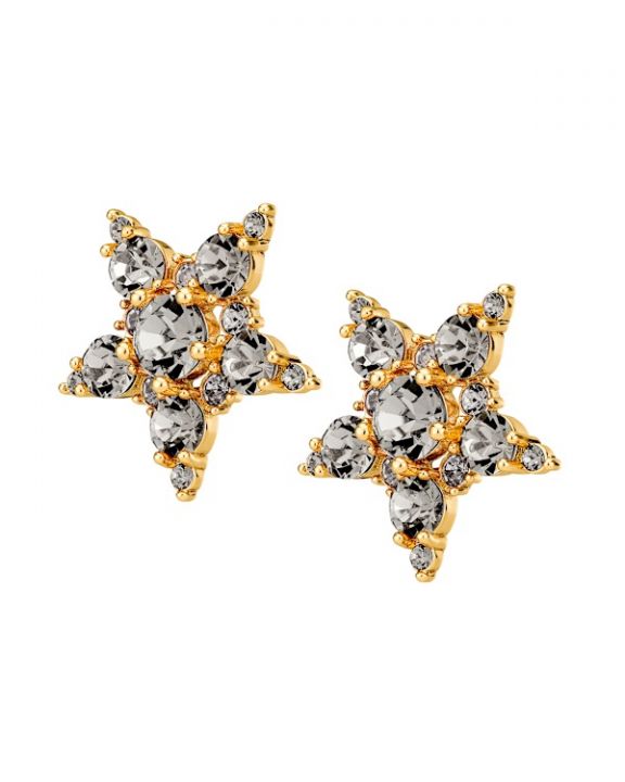 GEMINI SG GREY Earrings Gold i gruppen Øredobber / Gulløredobber hos SCANDINAVIAN JEWELRY DESIGN (450009)