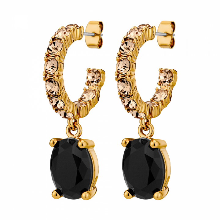 BARBARA SG BLACK / GOLDEN Earrings Gold i gruppen Øredobber / Gulløredobber hos SCANDINAVIAN JEWELRY DESIGN (450061)